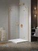 New Trendy Nesta Gold Brushed kabina 90x120x200 cm drzwi podwójne złoto szczotkowane/szkło przejrzyste K-4469
